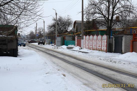 Улица Первая Заречная зимой.