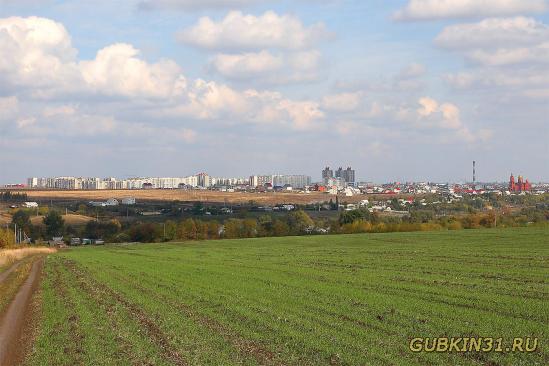 Вид на город Губкин с расстояния 4 километра