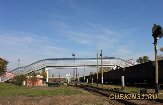 Пешеходный мост на железнодорожной станции Губкин