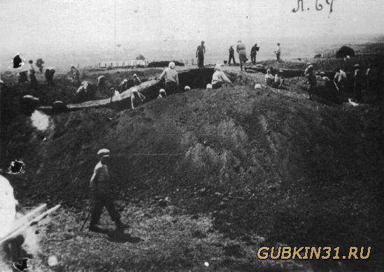 Общий вид раскопок Пьянова кургана в 1934 г.