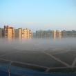 Туман над площадью Пушкина в г. Губкине